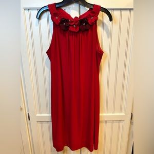 Dressbarn Red Floral Sleeveless Dress